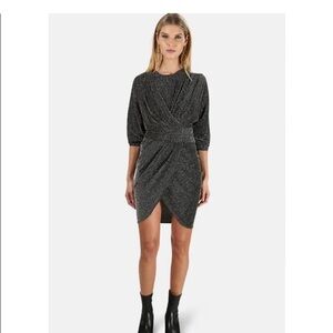 IRO Magnus Boat Neck Metallic Dress